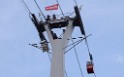 Koelner Seilbahn Gondel blieb haengen Koeln Linksrheinisch P042